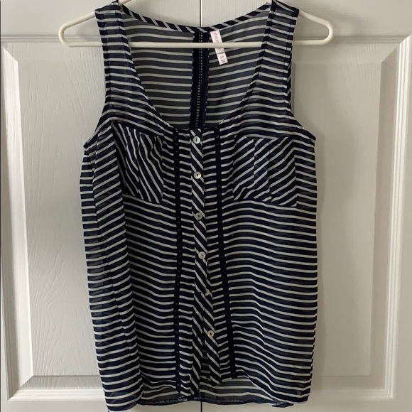 navy blue and white striped top - Picture 1 of 5